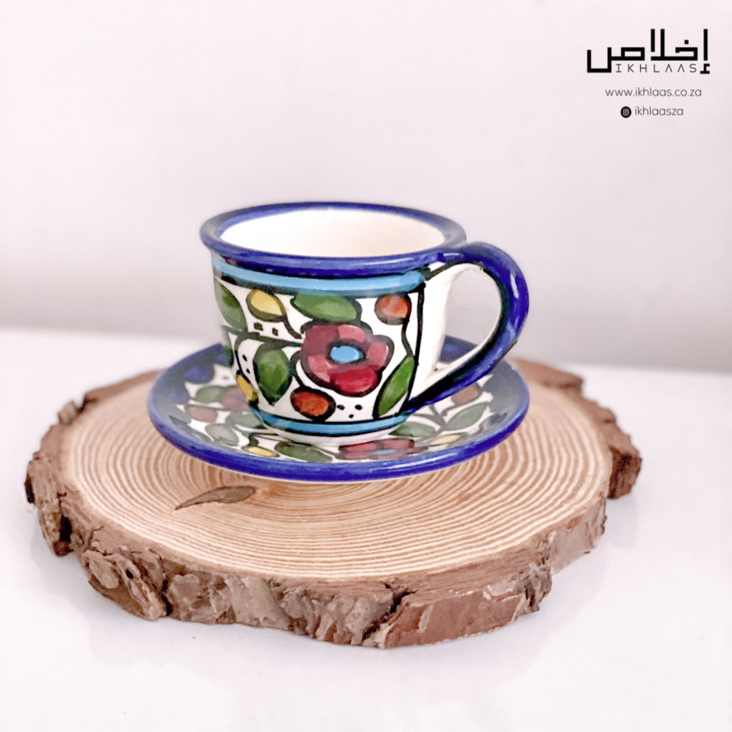 Floral Palestinian Coffee Cup